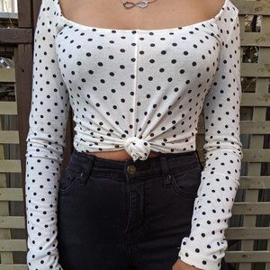 SOLD SHEIN White Polka Dot Shirt